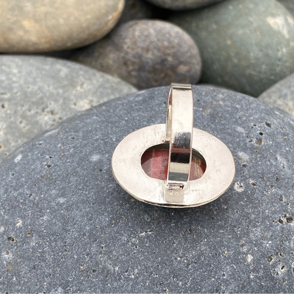 SUNDANCE jasper ring sterling silver red gemstone gem boho birthstone birthday 9 - Picture 5 of 10